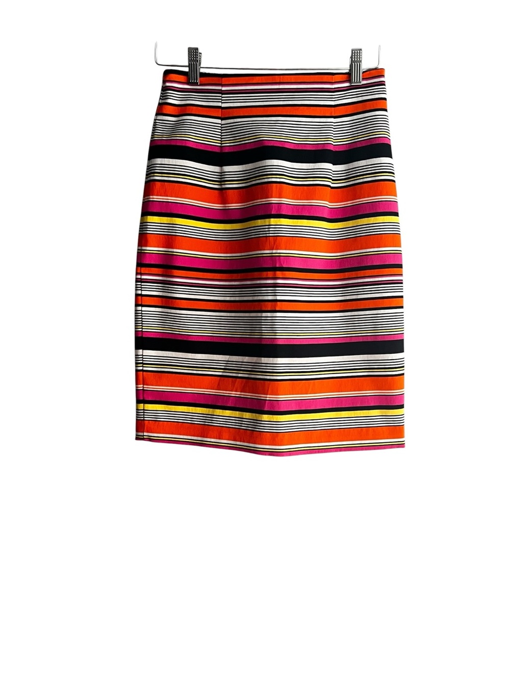 Worthington Striped Pencil Skirt in Orange, Pink, Black & White